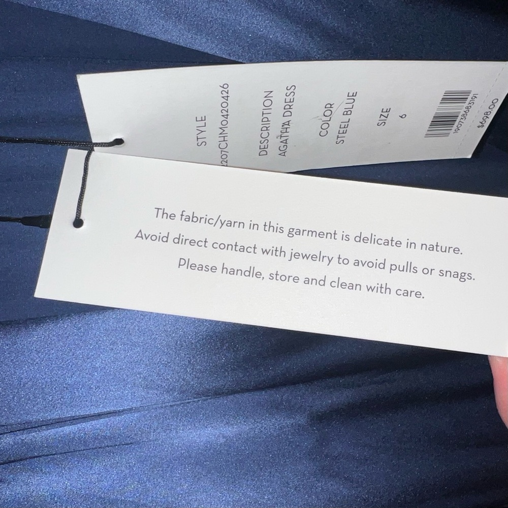 ✨HP!✨VERONICA BEARD | NWT Agatha Silk Ruched Minidress | Steel Blue Dress | 6 - Picture 4 of 14